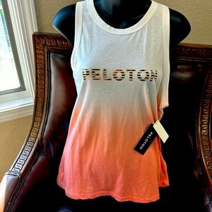 Peloton size small orange ombré white new with tags tank top. Fits size medium